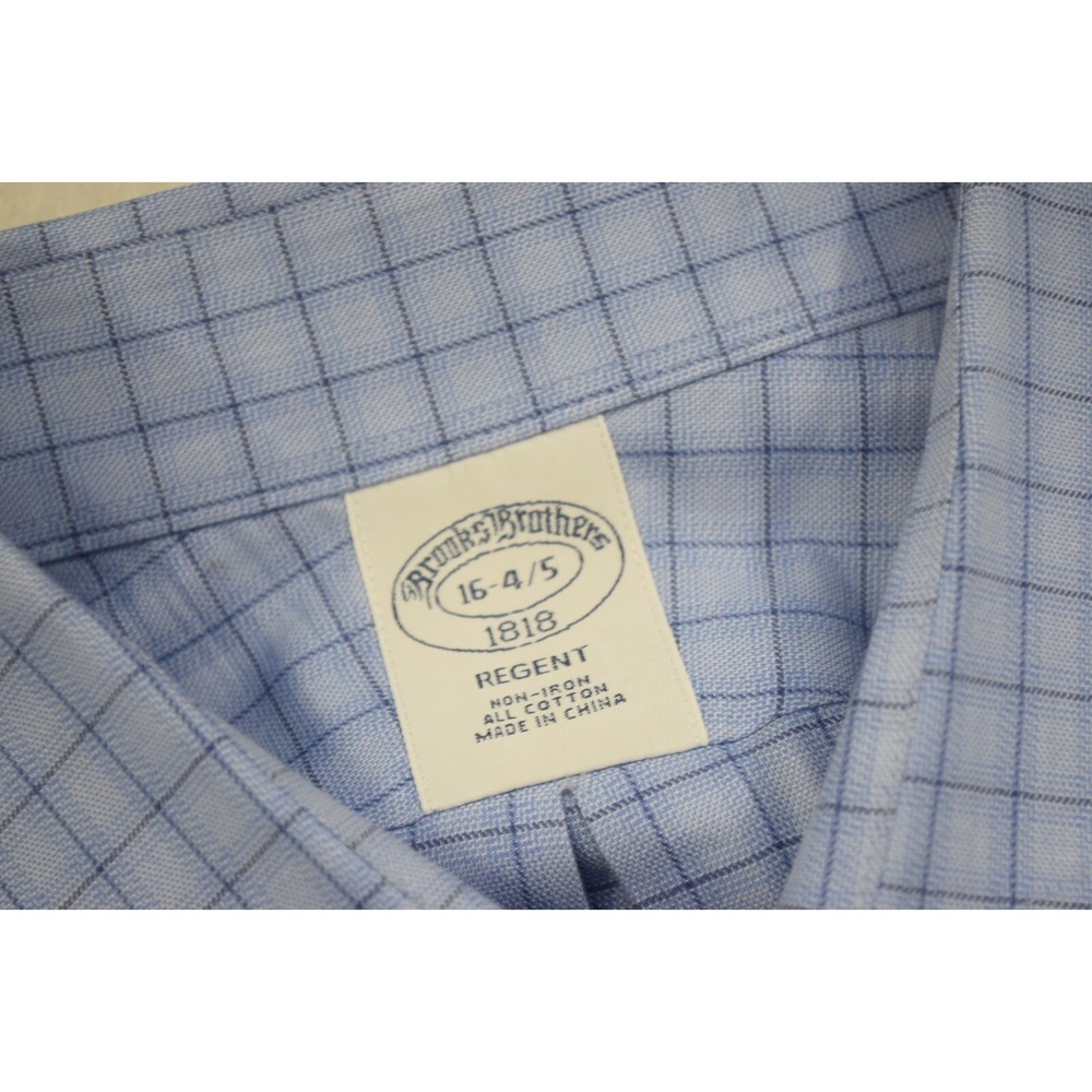 Brooks Brothers Regent Dress Shirt Plaid Non-Iron Long Sleeve Men 16 34/35 Large - Picture 9 of 11